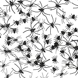 Plastic Spiders Halloween, 100 PCS Black Fake Spiders Halloween Decorations, Mini Spiders Halloween Decor Small Plastic Spiders Bulk Realistic Spider Tiny Spiders Halloween Fun bugs and Spiders Toys