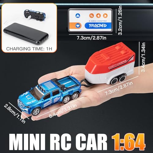 Image of Bestie toys Remote Control Small Car, 1:64 Scale Off-Road RC Car, USB Rechargeable 2.4GHZ Three Speed Indoor Alloy Vehicle for Kids (Beenz X-Class Mixcolor)