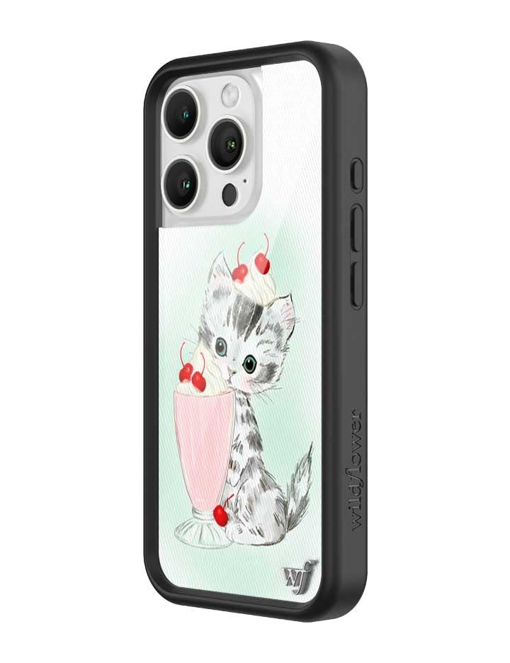 Image of Wildflower Cases - iPhone 16 Pro Compatible - Kitty Shake | Impact-Certified 6.5 ft Drop Protection Case, Raised Protective Bumper, Cute Aesthetic Design, Women-Owned Small Business