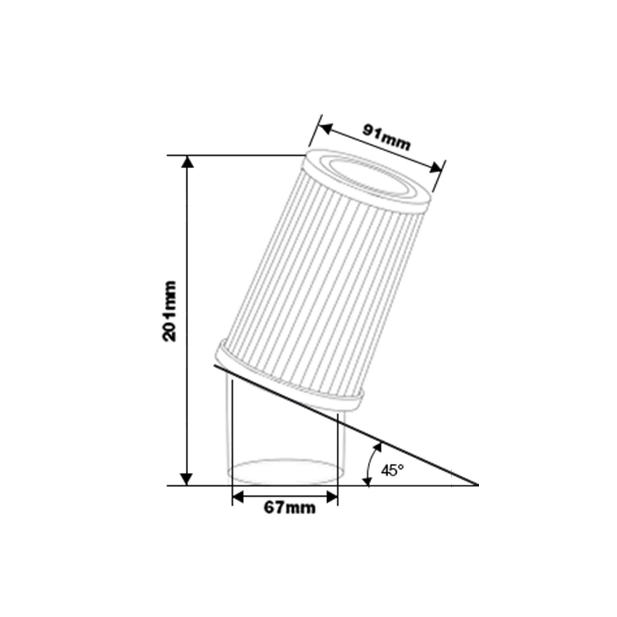 Simoni Racing FSR/UP Filtro Aria Biconico Inclinato a 45° Diametro 67mm, Universale, Cotone Rosso