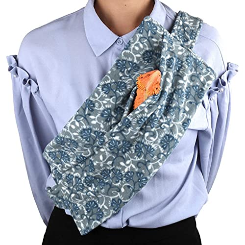 Bearded Dragon Sling Carrier, Small Animal Sling Carrier, Small pet Adjustable Harness and Sling Bag, with Strap, Beardie Backpack for Outdoor Travel, 15.35x7.08in