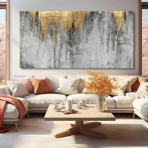 Grandes images grises et dorées sur toile de haute qualité pour intérieur