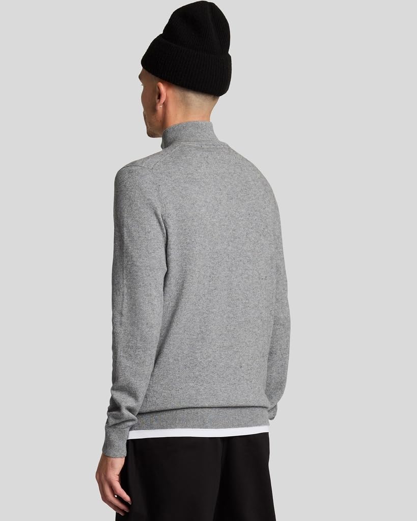 Lyle & Scott Uomo Maglia con Cerniera A Un Quarto Marino, Jet Black