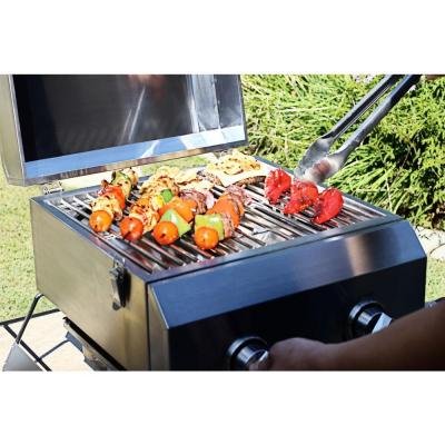 2-Burner Portable Quick And Easy Assembly Propane Gas Table Top Grill In Stainless Steel #TOP1