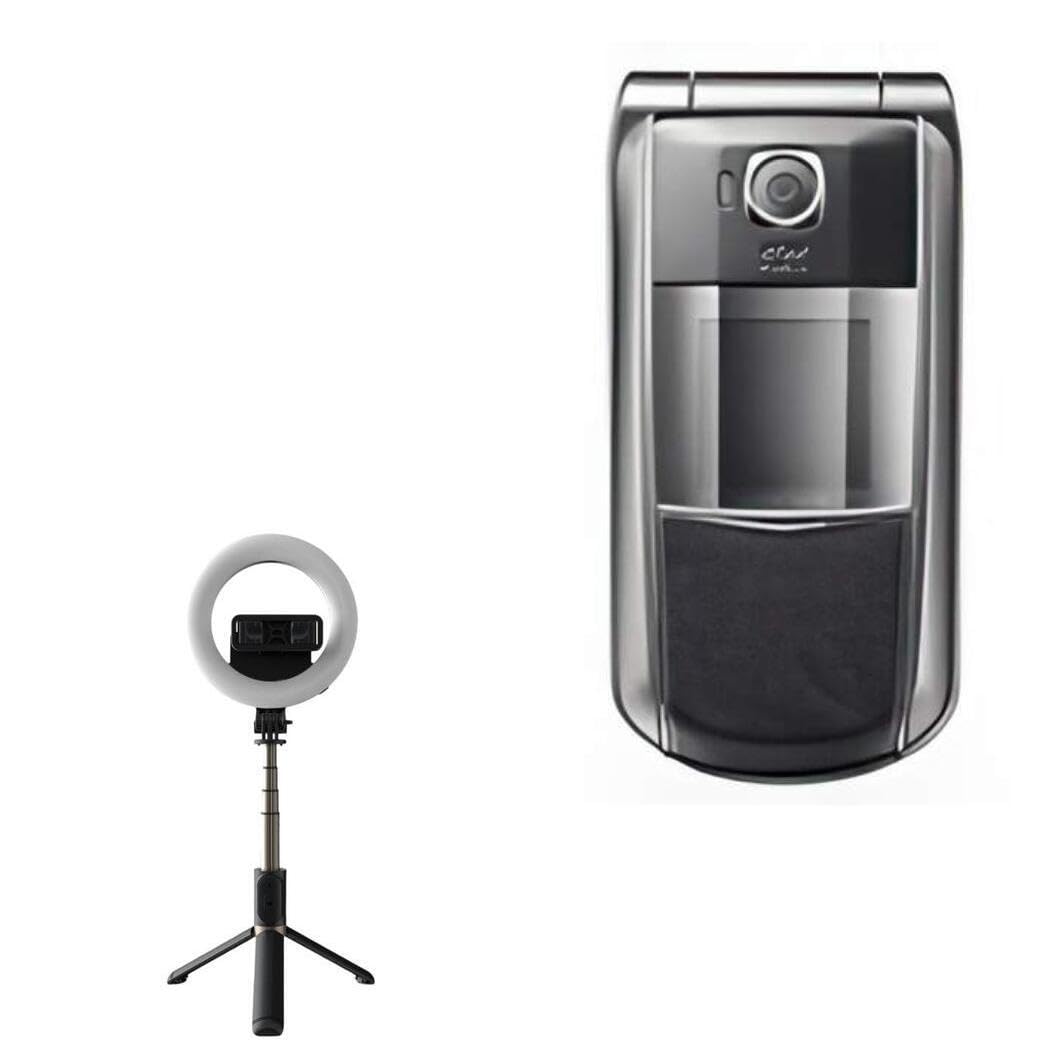 BoxWave Stand and Mount Compatible with ASUS Z810 - RingLight SelfiePod, Selfie Stick Extendable Arm with Ring Light - Jet Black