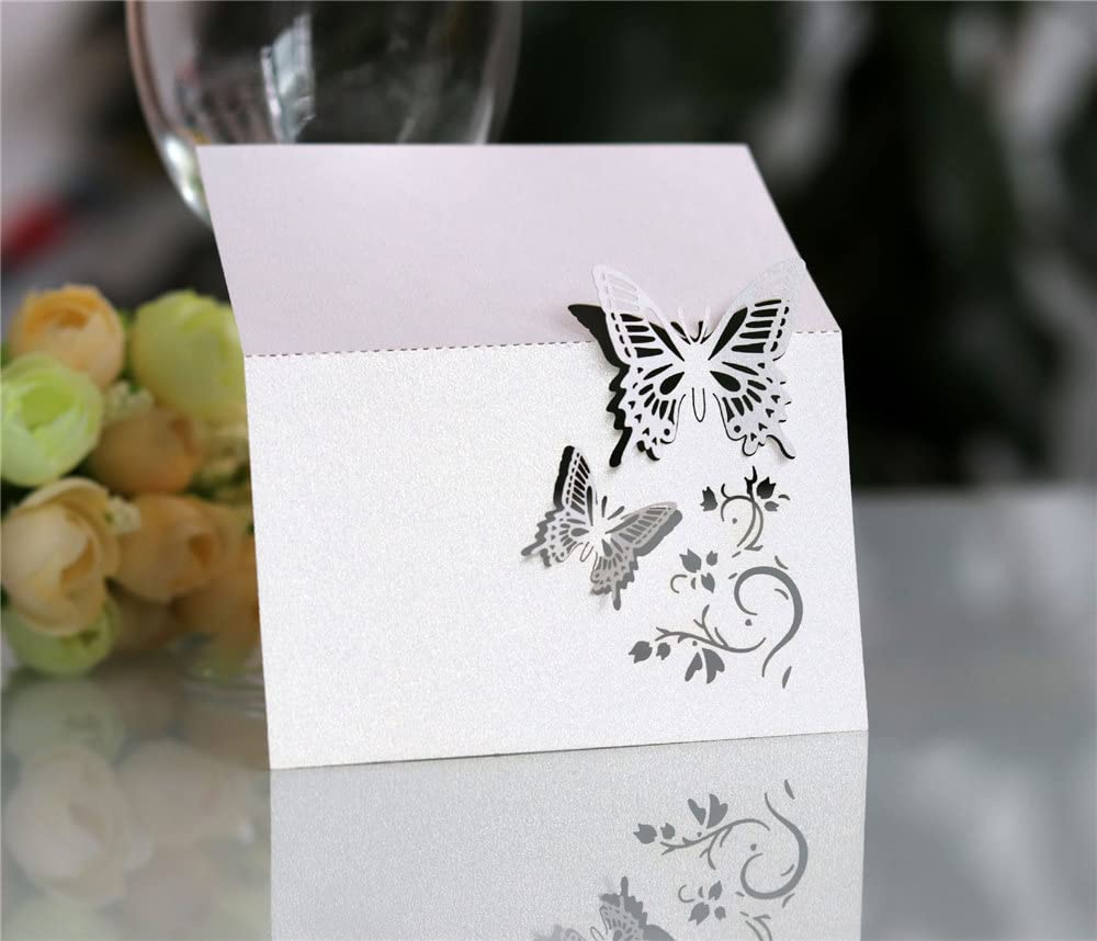 50 Marque-Places Papillons Violet - Décoration De Table Mariage, Fête & Anniversaire