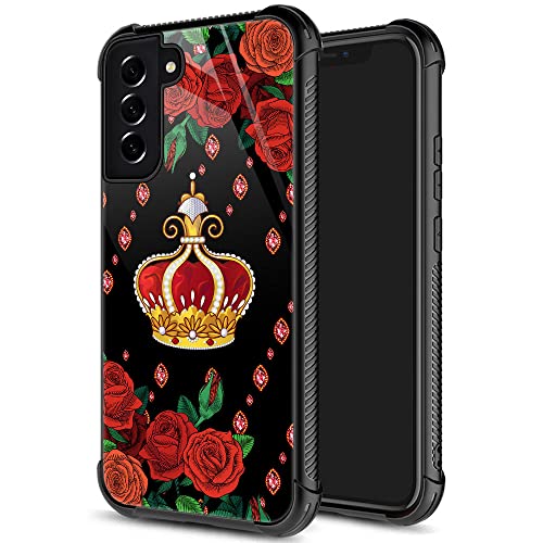 ZHEGAILIAN for Samsung Galaxy S22 Case, Military-Grade Protection, All-Around Shockproof Corners, Anti-Scratch Phone Case for Samsung Galaxy S22 - Rose Crown