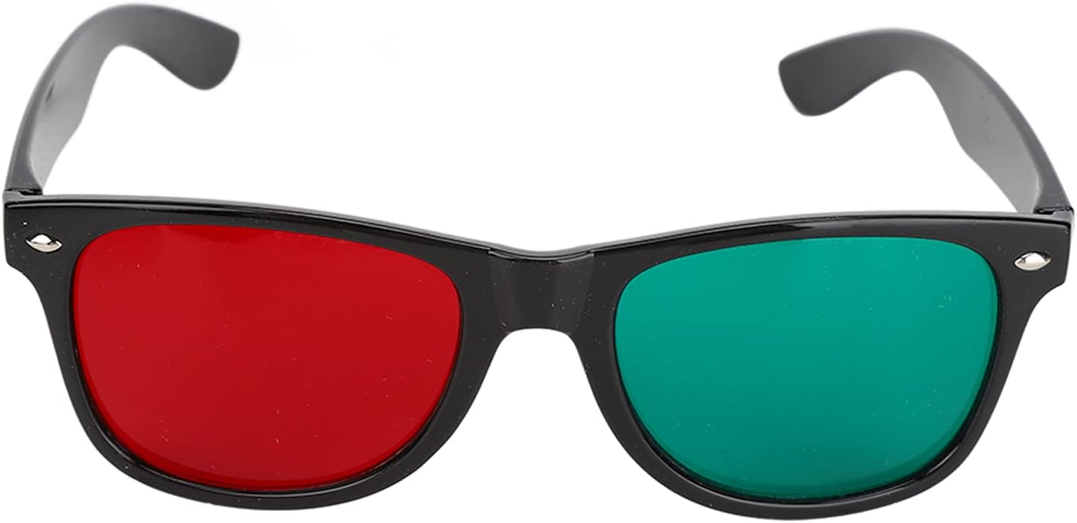 Red Green Glasses, Vision Training Eyeglasses for Amblyopia Exotropia - Can Adapt to 4 Hole Lamp Filter