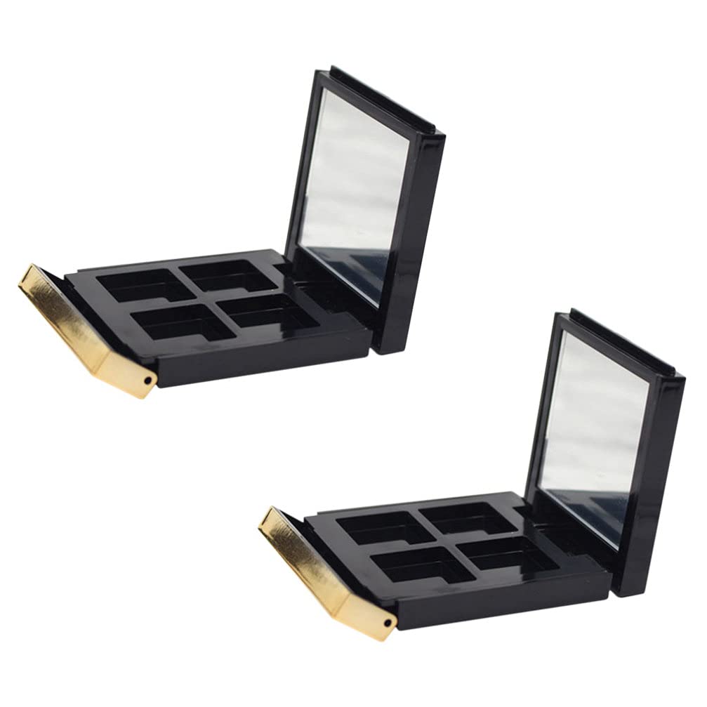 KALLORY Empty Makeup Palette 2PCS Eyeshadow Makeup Palette with Mirror Plastic Cosmetic Storage Case for Makeup Eyeshadow Lipstick