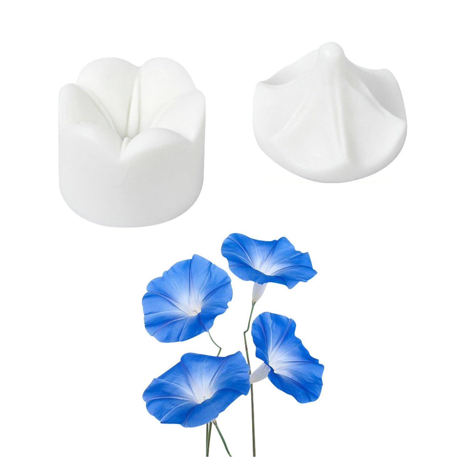 alloneslife Morning Glory Flower Shape Silicones Molds for Cake Decorating Chocolate Fondant Safe Food Grade Flexible Baking Tool Soap Silicones Molds
