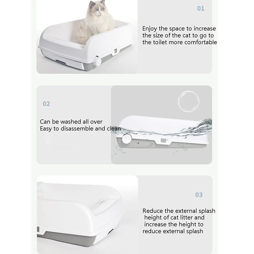 Amazon.com: QTBH Cat Litter Box Simple Lazy Cat Litter Box Semi-Closed and  Easy to Clean Cat Toilet Large Splash and Deodorant for Cats Under 20 Kg Cat  Toilet : Pet Supplies