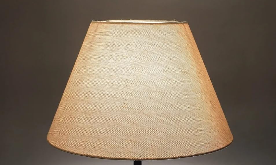 Image of Glorik Jute Conical Lamp Shade with Cotton Fabric | Rustic & Elegant Lighting Accesory For Table and Floor Lamps Shades | Natural Home Decor Lamp Shade for Living Room (W12 X H15) It's Big Size