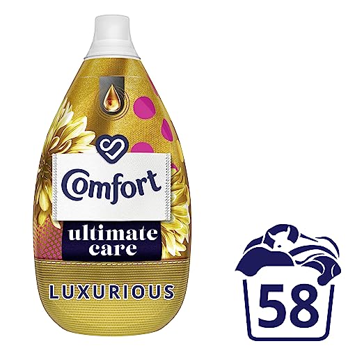 Comfort Ultimate Care Luxurious Ultra-Concentrated Fabric Conditioner bottle made of 100% recycled plastic* for complete clothes protection 58 Wash 870 ml