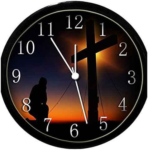 Glow in The Dark Wall Clock - Religious Cross #3
