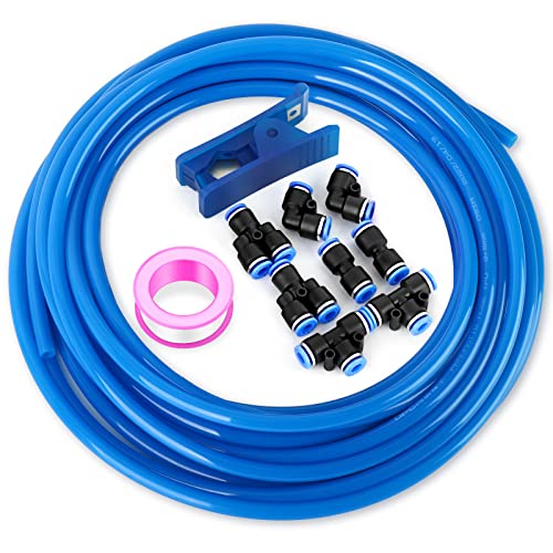 TAILONZ PNEUMATIC Blue 3/8 Inch od 10 Meters PU Air Tubing Kit Pipe Hose Air Line Tubing Or Fluid Transfer Pneumatic tubing (3/8 PU Tube)