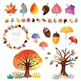 ウォールステッカー 飾り 200×450mm シール式 装飾 おしゃれ 壁紙 はがせる 剥がせる カッティングシート wall sticker 雑貨 DIY プチリフォーム パーティー イベント 秋 季節 どんぐり 014959