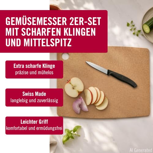 Victorinox Swiss Classic Schäl- und Gemüsemesser-Set, 2tlg, 8 cm, Orange – Ansicht 5