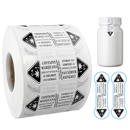 1000 Pieces California Warning Labels Stickers Universal Symbol Tamper Evident Compliant Identification Stickers Universal Compliant Identification Adhesive Labels