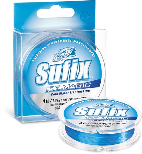 Sufix Ice Magic Fishing Line, Low-Temperature, All-Purpose Ice Fishing Monofilament for Smooth...