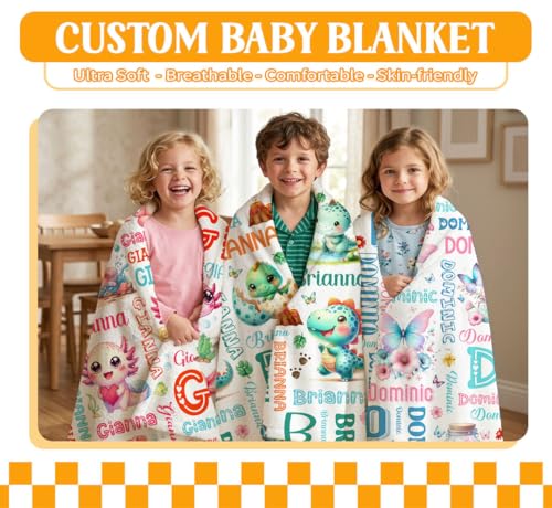 Image of Custom Axolotls Blanket for Boys Girls,Ultra Soft Personalized Gifts Baby Blanket,Customized Throw for Toddlers Newborn Stroller Crib,30 inchx40 inch