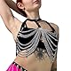 VKFOFEG Punk Harness Damen Leder Body Brust, Einstellbar Damen Brust Ketten, Sexy Dessous für Sex, Leder Harness für Frauen Sexy Outfit für Party Bondage Geschirre