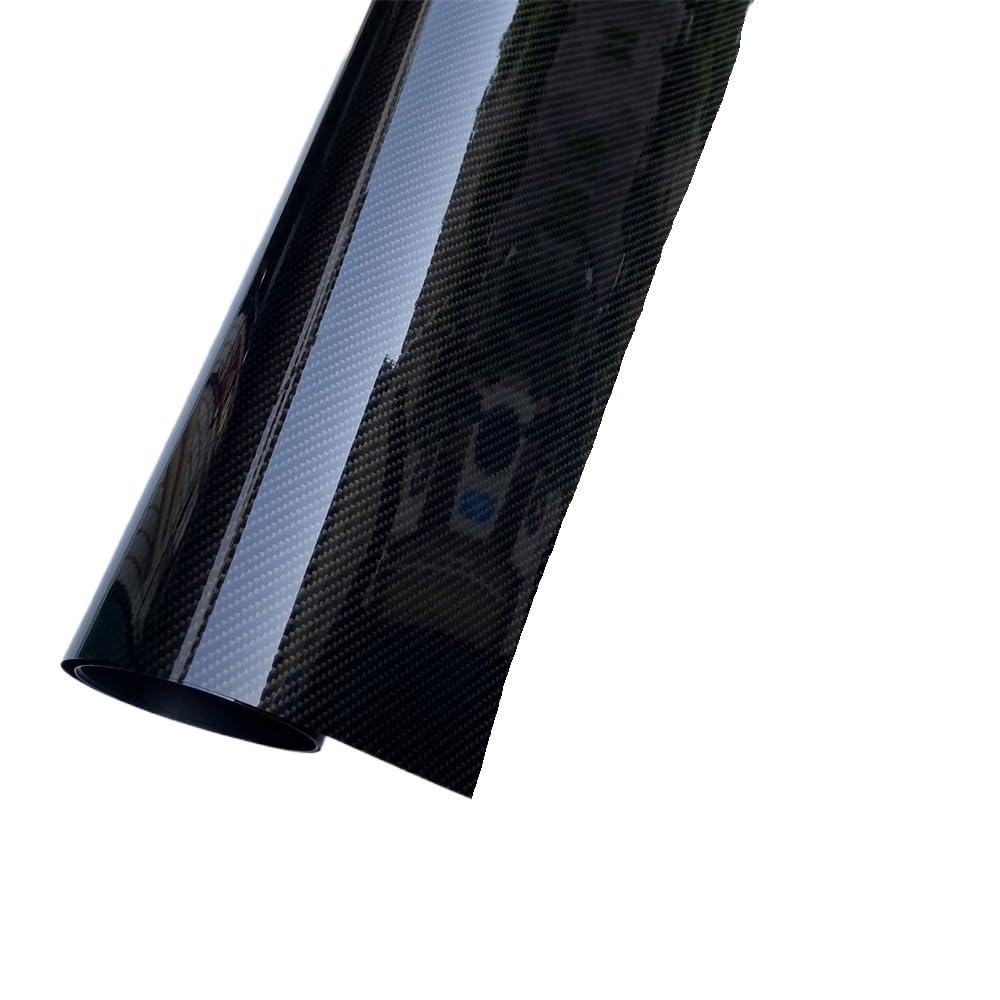 Autofolie Superglänzende PET 9D Kohlefaser-Vinylfolie, Autoaufkleber, Motorradaufkleber, Luftblasenfrei, for Autotürspiegelsäule Auto Folie(Black Gold,50X152 cm)