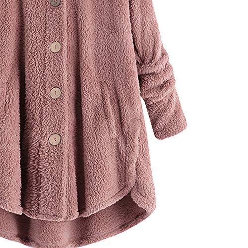 Bed Jackets for Women Plus Size Fuzzy Fleece Button Hooded Winter Warm Coats Causal Cozy Outwear with Pocket4