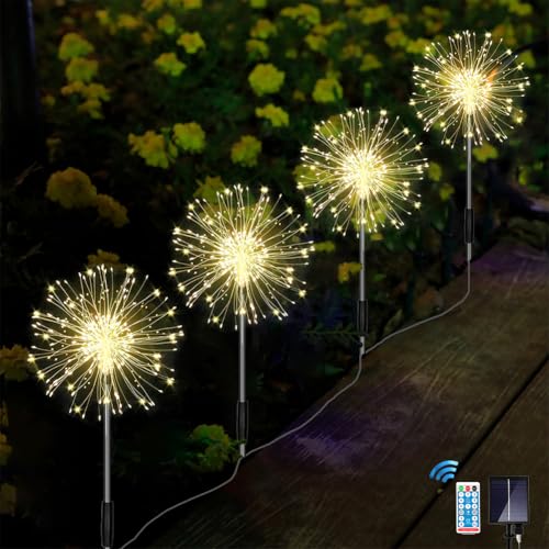 Joysing Gartendeko Solar Gartenleuchte Außen, 4 x 120 LED Solar...