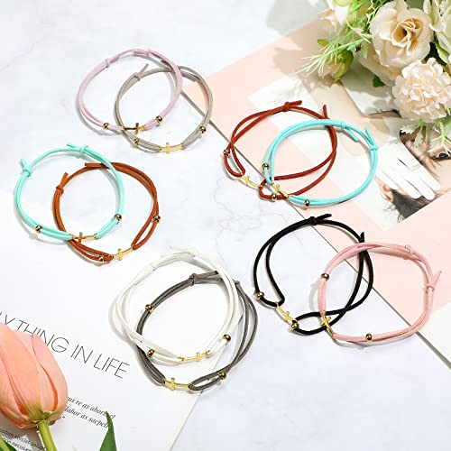 Junkin 50 Pcs Christian Cross Bracelet Religious Friendship Bracelets String Handmade Adjustable Braided Gift for Christian Faith Jewelry VBS Back to School Women Men Christmas Party Favors, 10 Colors4