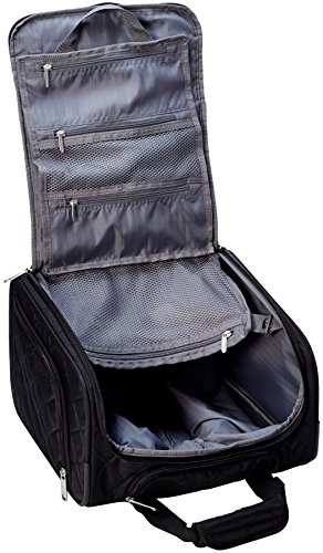 Amazon Basics Underseat Carry-On Rolling Travel Luggage Bag, 14 Inches, Black Quilted