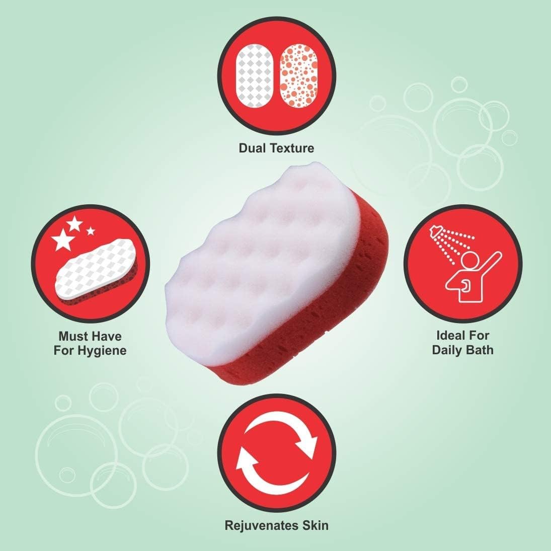 Bath Sponge 3pk Sponges Bath for Exfoliating Body Scrub, Shower