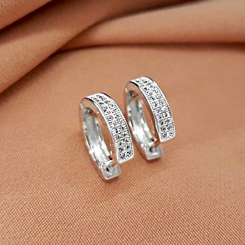 Argola Prata Pura 925 Cravejado Com Microzircônias - 3601