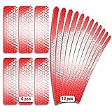 Reflective Stickers for Bikes 18pc (red)-Waterproof, High Visibility Bike Stickers for Flat Surfaces