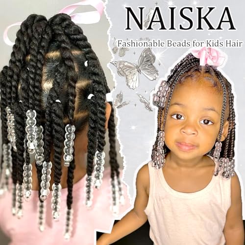 NAISKA 60 cuentas acrílicas transparentes para cabello miniatura 6