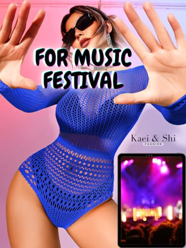 Image of Kaei&Shi Sexy Hollow Rave Outfits, Fishnet Bodysuit Fits US Women Sizes 0-18, Sheer Lace Glow Party Tops Festival Mesh
