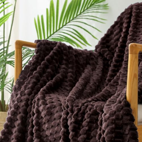 Image of Exclusivo Mezcla Fleece Twin Blanket for Bed, Extra Large Fuzzy Coffee Bed Blankets, Soft Cozy Plush Sofa Throws for All Seasons, 90x66 Inches
