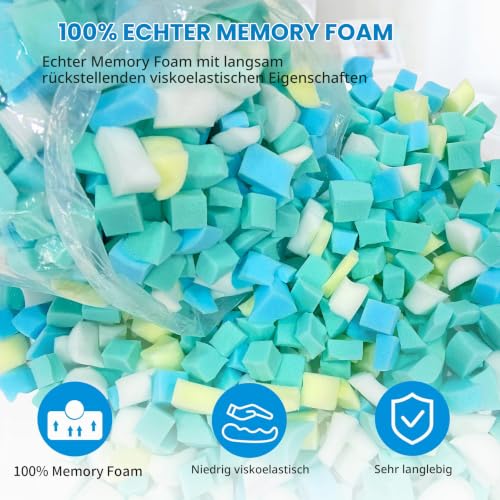 Welacer Sitzsack Füllung 2,2kg, Memory-Schaumstoff Nachfüllung – Ansicht 2