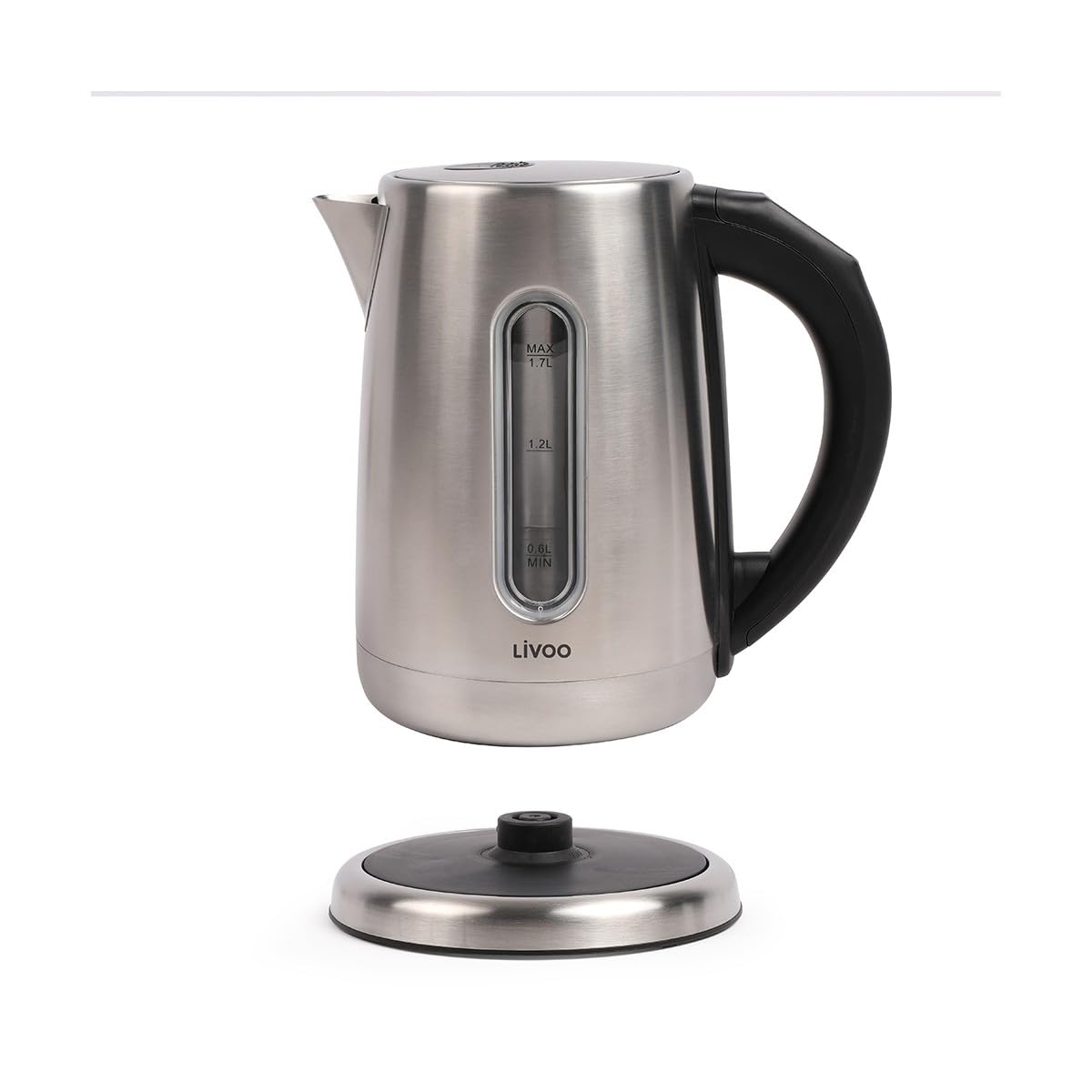 Livoo - Czajnik o zmiennej temperaturze 1,7 l - 2200 W, stal nierdzewna, regulowana temperatura, wymienny filtr zapobiegający osadzaniu się kamienia, zmieniające się kolory, wyświetlacz LED