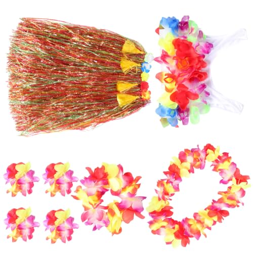 Fibra plástica suave en falda de hierba de 80cm para mujer con estilo tropical colorido