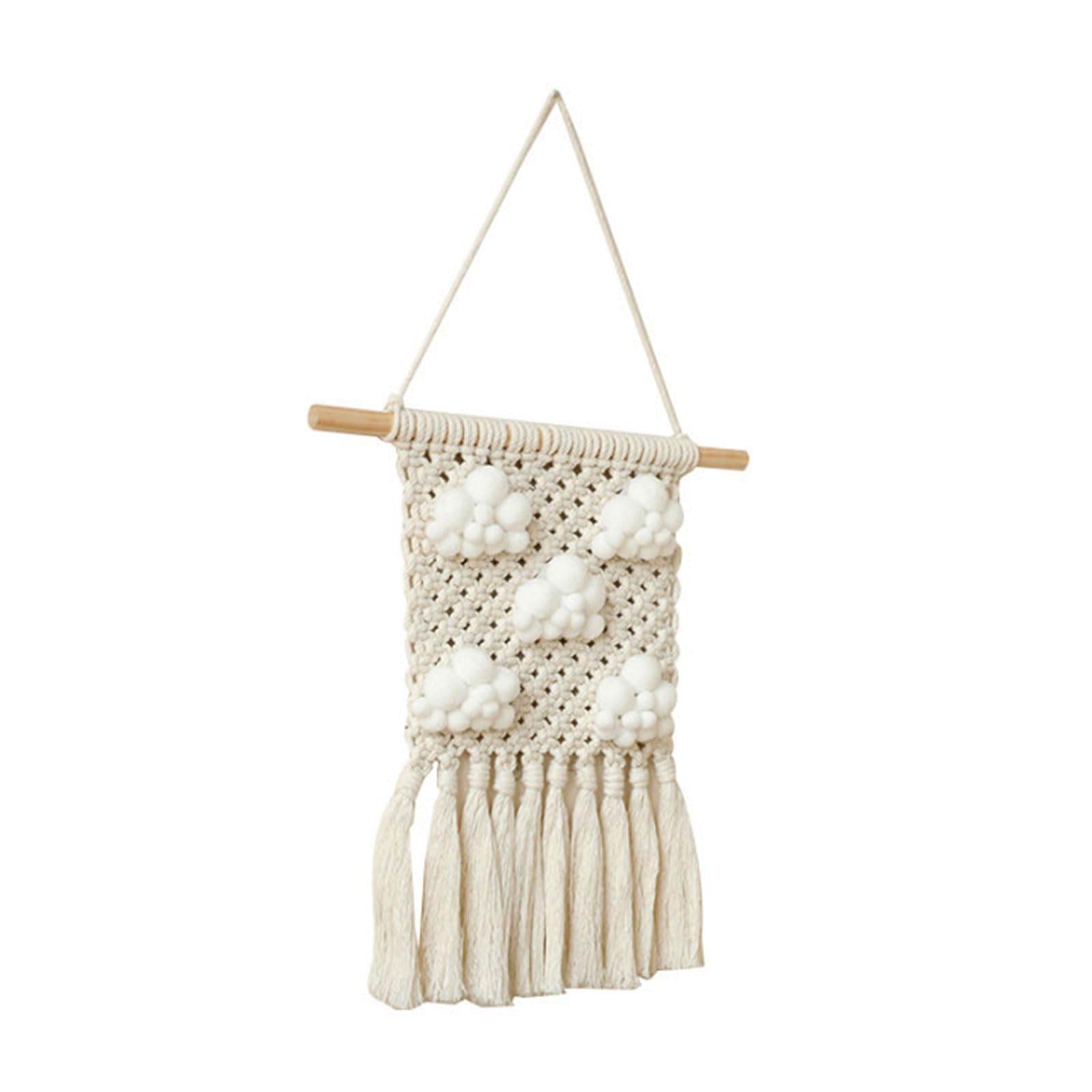 Firstxiu Multicolor Macrames Wall Hangings Tapestrys Decors Cute Cloud Handwoven Cotton Rope Tassels Home Decors Hangings