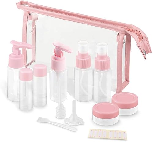 Vitog Juego de 11 botellas de viaje aprobadas por la TSA juego de recipientes de artĂculos de tocador portátiles a prueba de fugas recipientes de Vitog Juego de 11 botellas de viaje aprobadas por la TSA juego de recipientes de artĂculos de tocador portátiles a prueba de fugas recipientes de