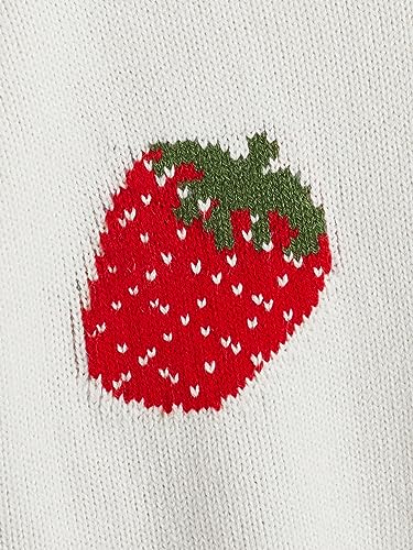 WDIRARA Girl's Strawberry Printed Button Front Long Sleeve Casual Cardigan Sweaters3