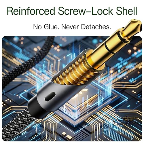 Image of Aux Cord for Car 6 ft,3.5mm Audio Cable Male to Male Stereo Hi-Fi Sound Nylon Braided aux to aux 1 /8 Cable for Headphones Car Home Stereos Speakers Tablets (Pack of 2)