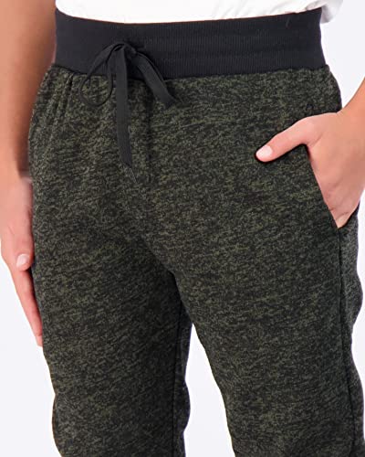 Real Essentials RE2943-P 3 Pack: Boys Girls Youth Teen Active Athletic Basic Soft Kids Sports Fleece Jogger Soccer Track Gym Running Slim Pajama Sweatpants Casual Athletic Pantalones Winter Pockets-Set 3,L thumb #3