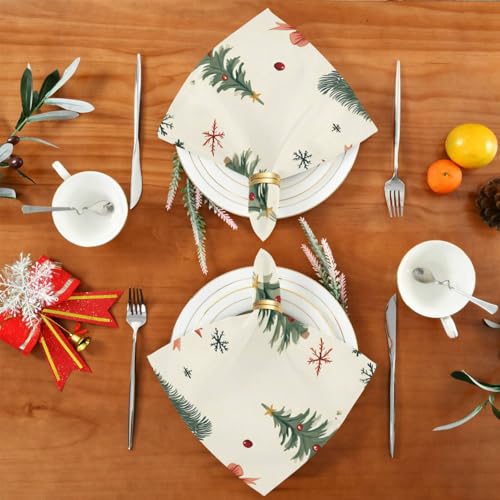 Servilletas de Tela con Estampado de Árbol de Navidad x6 miniatura 5