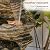 Alpine Corporation 39" Tall Outdoor 5 Tiered Natural Look Rock Water Floor Fountain with Replaceable Lights, Brown