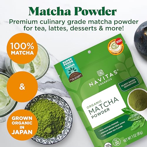 Navitas Organics Matcha Powder, 3 oz. Bag, 85 Servings — Premium Culinary Grade, Organic, Non-GMO, Gluten-Free Navitas Organics Matcha Powder, 3 oz. Bag, 85 Servings — Premium Culinary Grade, Organic, Non-GMO, Gluten-Free