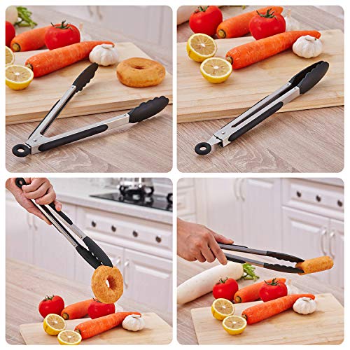 Pinças de comida Lanches de Cozinha Em Aço Inoxidável Clipe de Segurança Alça de Silicone Anti-escal