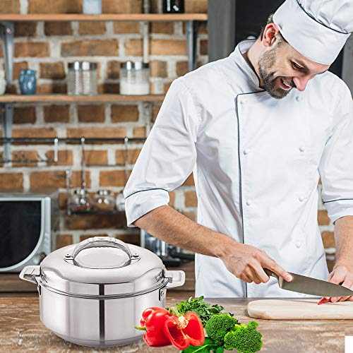 Image of CELLO Stainless Steel Casserole - 2000ml, Silver | Silver Serveware for Kitchen | Casserole with Lid 2L