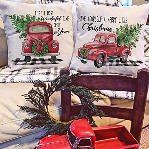Carriehome18x18farmhousechristmasthrowpillowcovers2packredtruckrusticchristmaspillowcoversforwinterholidaydecorations  Urban Country Home Decor Carrie home 18×18 farmhouse christmas throw pillow covers 2 pack red truck rustic christmas pillow covers for winter holiday decorations  urban country home decor